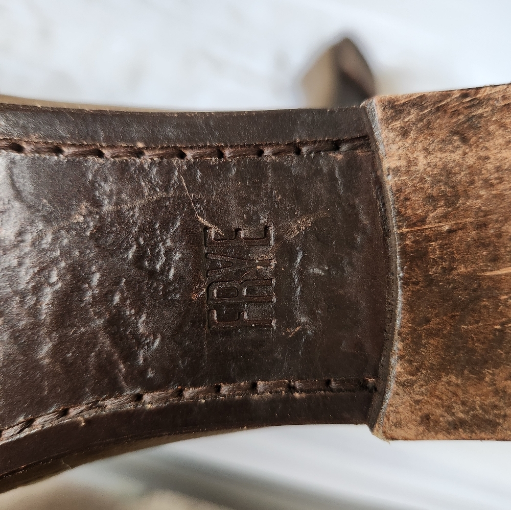 Frye Carson Leather Womens Flats Size 6B Color Sage / Light Brown - Picture 5 of 8